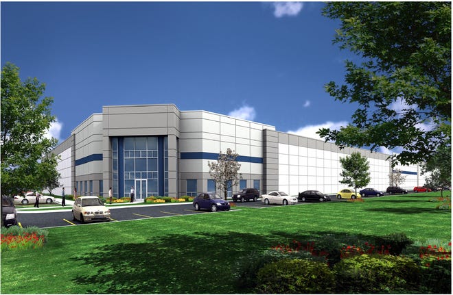 This is an artist's rendering of International Recycling Group's proposed Erie recycling sorting facility.