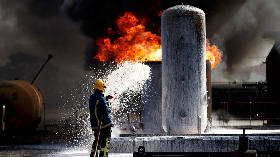 Firefighters are exposed to higher than average levels of PFAS as it is still used in flame retardants (Credit: Getty Images)