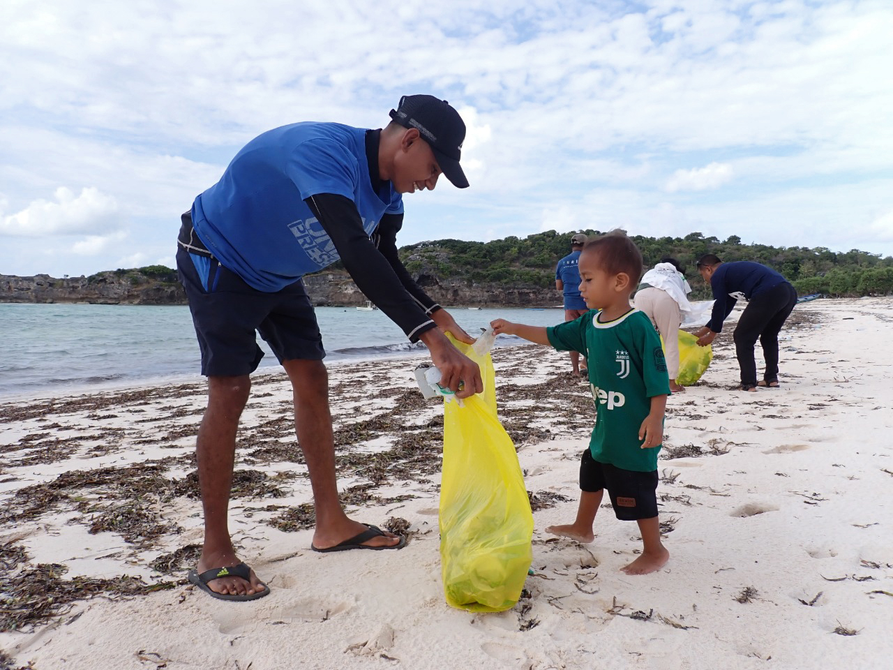 Clean-up day at Oesina Beach, West Kupang, Indonesia.
