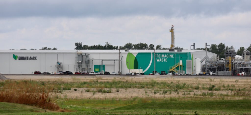 The Brightmark plant in Ashley, Indiana. The San Francisco company plans to turn waste plastic into diesel fuel, naphtha, and wax. Credit: James Bruggers