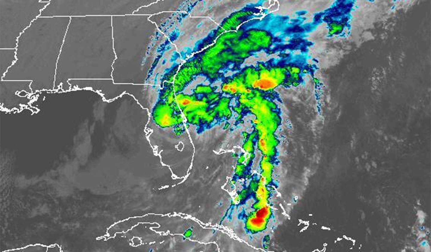 This infrared radar image shows Tropical Storm Ian over Florida on Thursday morning, Sept. 29, 2022.