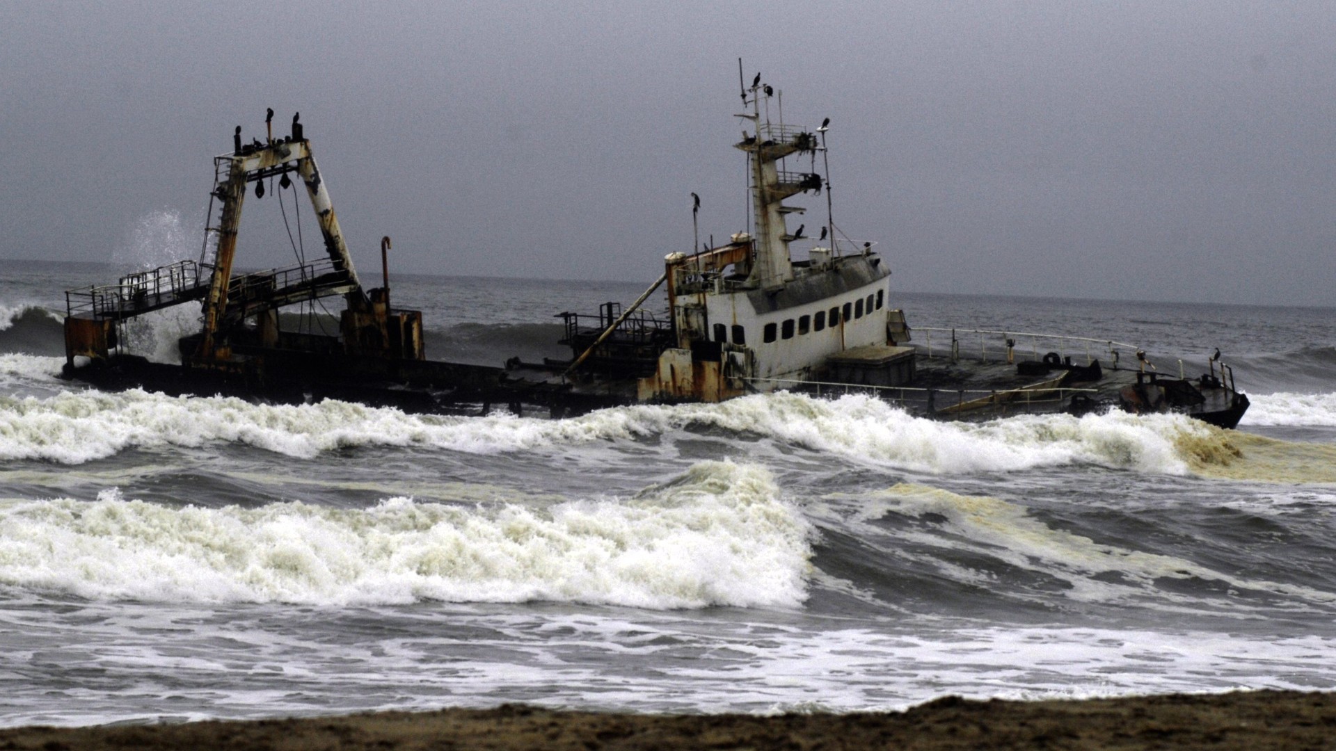 Wrecked fishing trawler