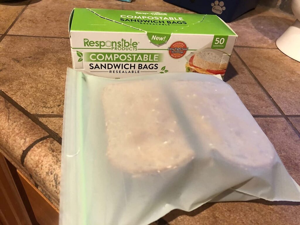 responsible products sandwich bag - biodegradable alternatives to plastic bags