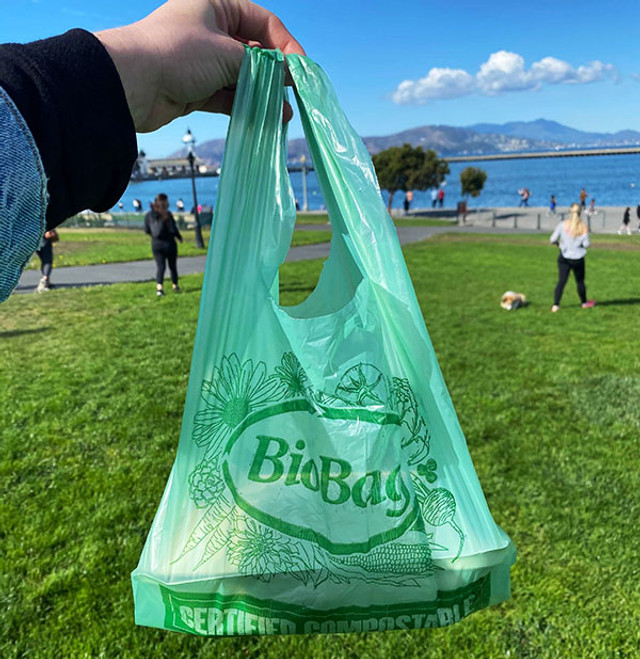 biobag compostable shopping bag - biodegradable alternatives to plastic bags