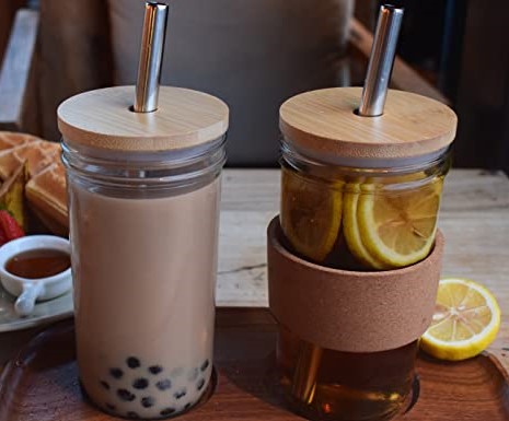 Xeiwagoo boba mason jar - reusable boba cups