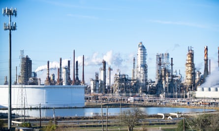 Exxon’s refinery in Baytown, Texas. Nearly 20% of the city’s predominately white, working-class residents live in poverty, with a per capita income of just $25,000.